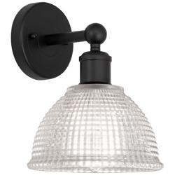 Arietta 10" High Matte Black Sconce w/ Clear Shade