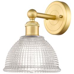 Arietta 10" High Satin Gold Sconce w/ Clear Shade