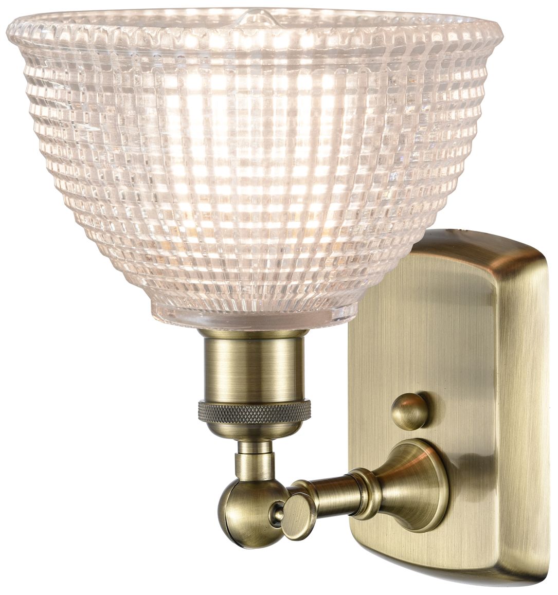 Image 3 Arietta 10" High Antique Brass Sconce w/ Clear Shade more views