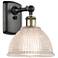 Arietta 10" High Black Brass Sconce w/ Clear Shade