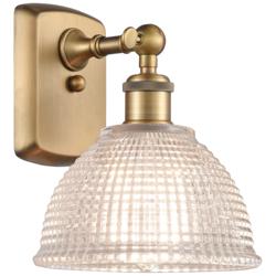 Arietta 10" High Brushed Brass Sconce w/ Clear Shade