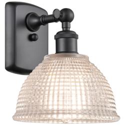 Arietta 10" High Matte Black Sconce w/ Clear Shade