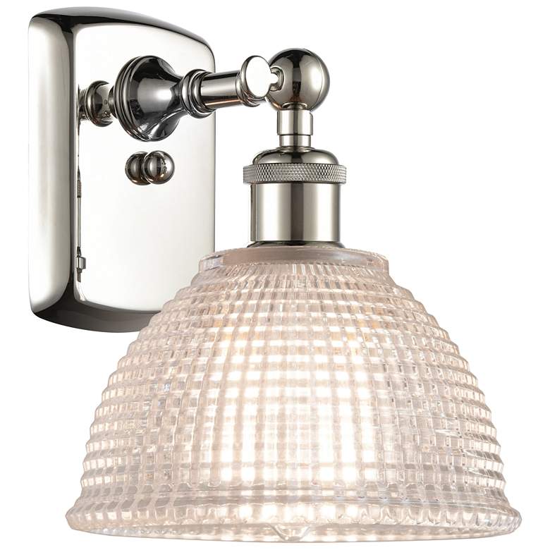 Image 1 Arietta 10" High Polished Nickel Sconce w/ Clear Shade