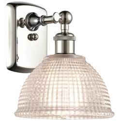 Arietta 10" High Polished Nickel Sconce w/ Clear Shade