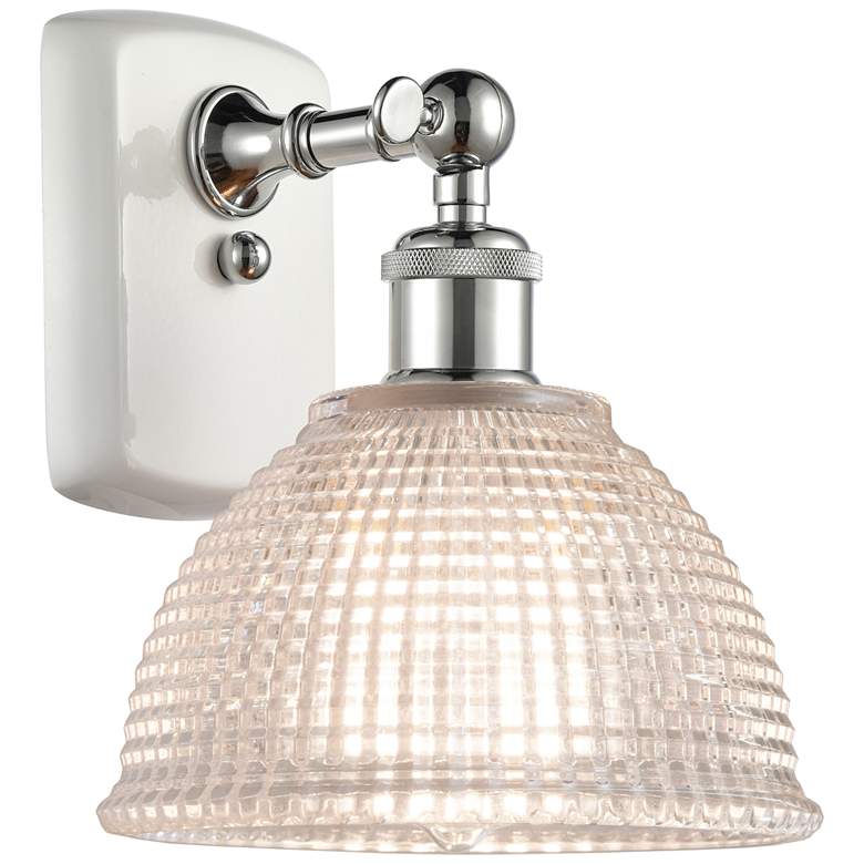 Image 1 Arietta 10 inch High White and Polished Chrome Sconce w/ Clear Shade