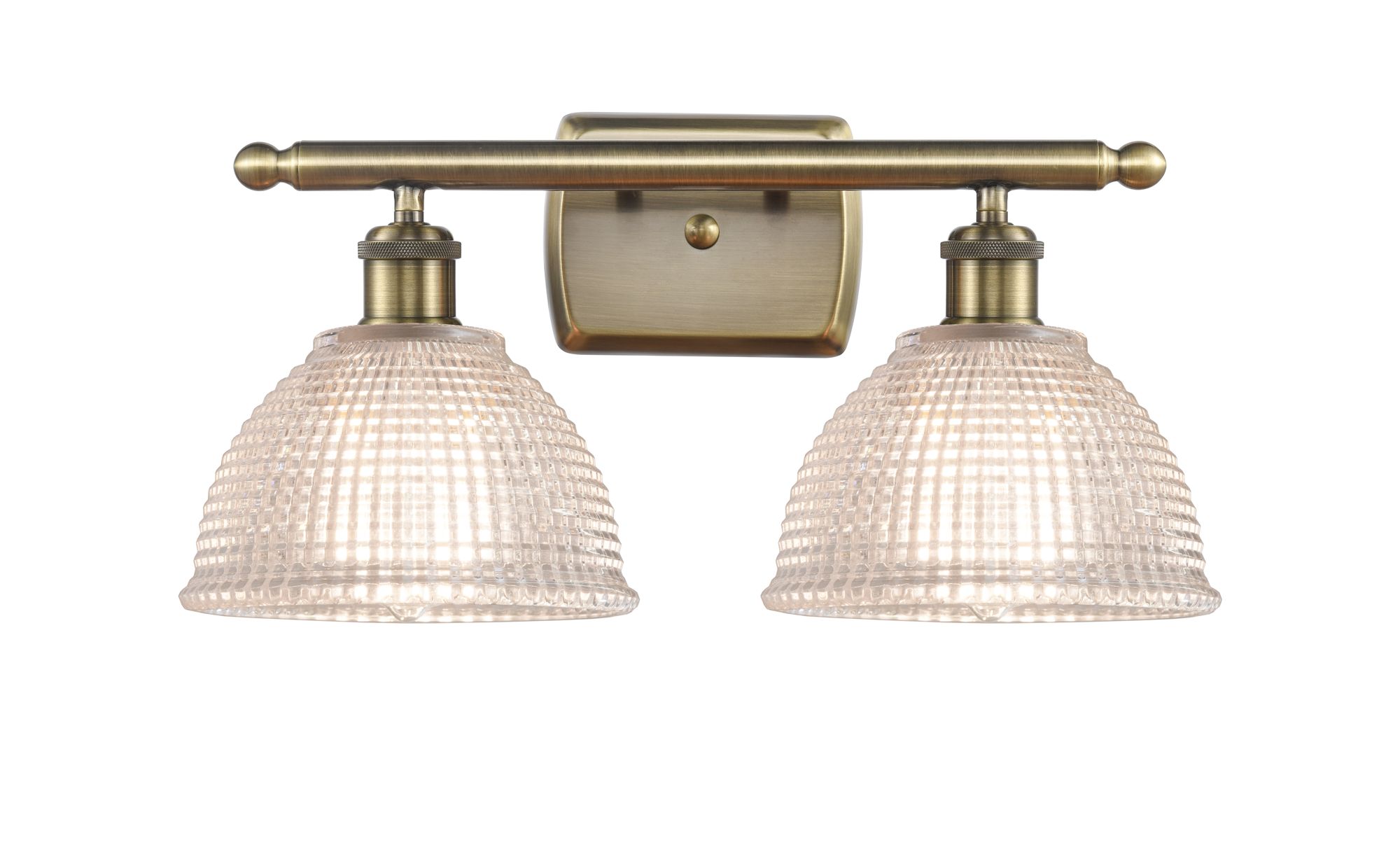 Image 2 Arietta 16" Wide 2 Light Antique Brass Bath Vanity Light w/ Clear Shad more views
