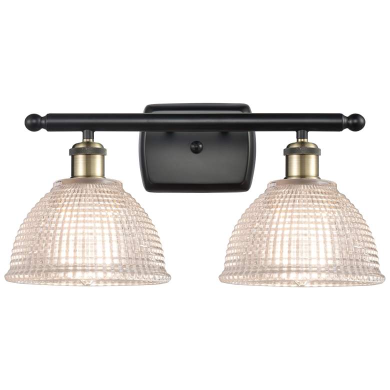 Image 1 Arietta 16" Wide 2 Light Black Brass Bath Vanity Light w/ Clear Shade