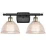 Arietta 16" Wide 2 Light Black Brass Bath Vanity Light w/ Clear Shade