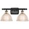 Arietta 16" Wide 2 Light Black Brass Bath Vanity Light w/ Clear Shade