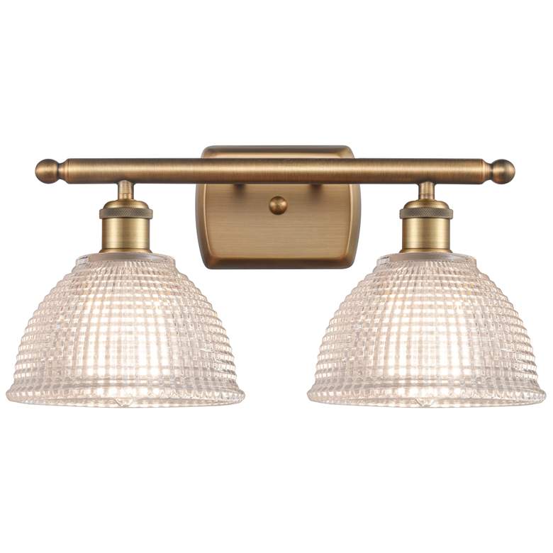 Image 1 Arietta 16" Wide 2 Light Brushed Brass Bath Vanity Light w/ Clear Shad