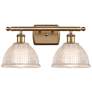 Arietta 16" Wide 2 Light Brushed Brass Bath Vanity Light w/ Clear Shad