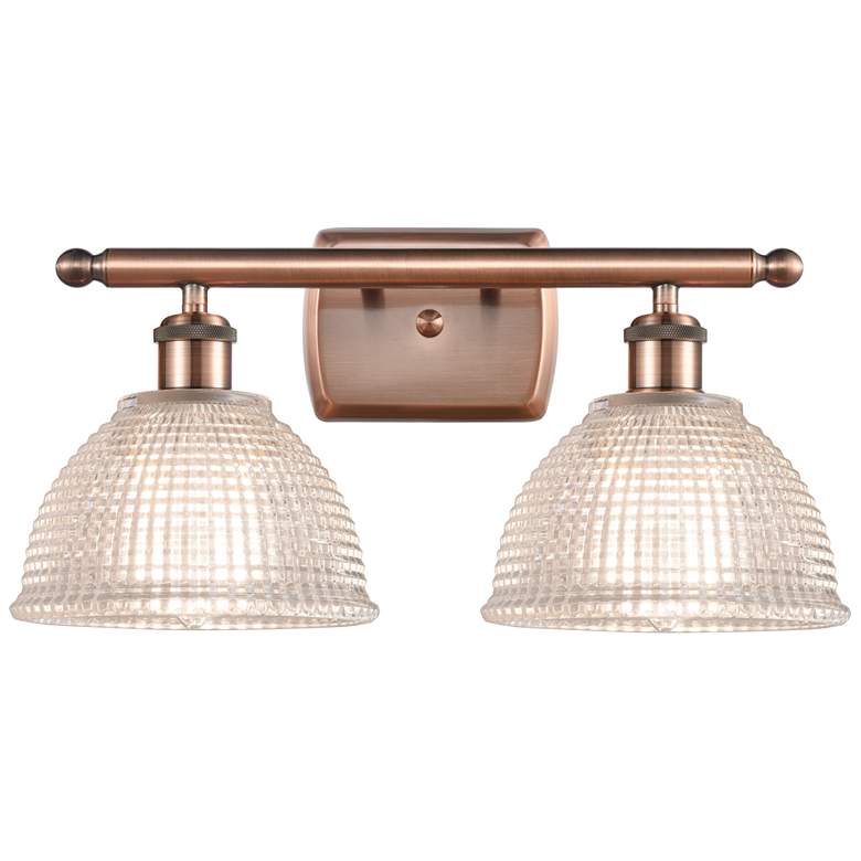 Image 1 Arietta 16" Wide 2 Light Copper Bath Vanity Light w/ Clear Shade