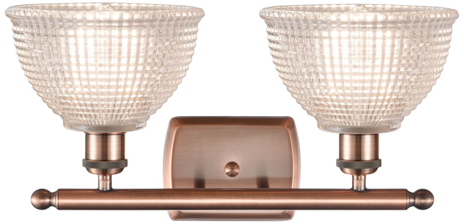 Image 2 Arietta 16" Wide 2 Light Copper Bath Vanity Light w/ Clear Shade more views