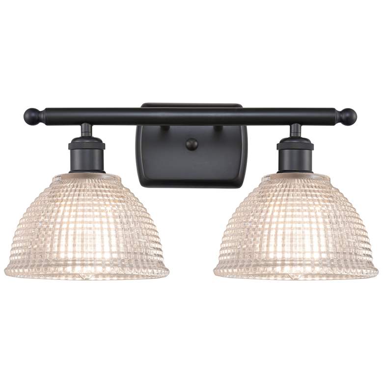 Image 1 Arietta 16" Wide 2 Light Matte Black Bath Vanity Light w/ Clear Shade