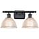 Arietta 16" Wide 2 Light Matte Black Bath Vanity Light w/ Clear Shade