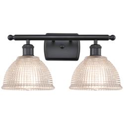 Arietta 16" Wide 2 Light Matte Black Bath Vanity Light w/ Clear Shade