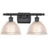 Arietta 16" Wide 2 Light Matte Black Bath Vanity Light w/ Clear Shade