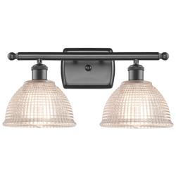 Arietta 16" Wide 2 Light Oil Rubbed Bronze Bath Vanity Light w/ Clear