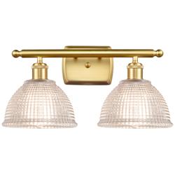 Arietta 16" Wide 2 Light Satin Gold Bath Vanity Light w/ Clear Shade