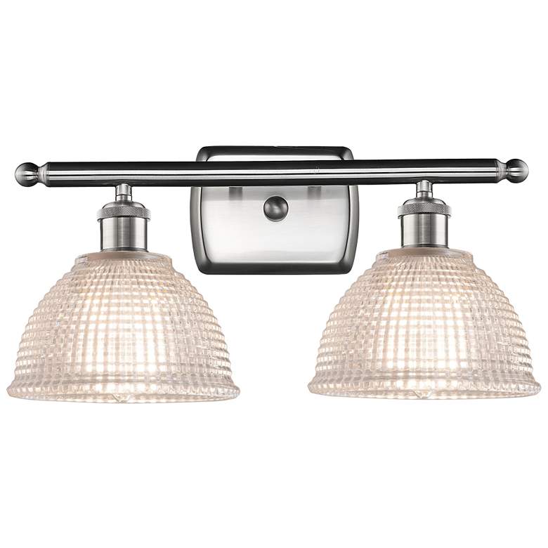 Image 1 Arietta 16"W 2 Light Brushed Satin Nickel Bath Vanity Light w/ Clear S