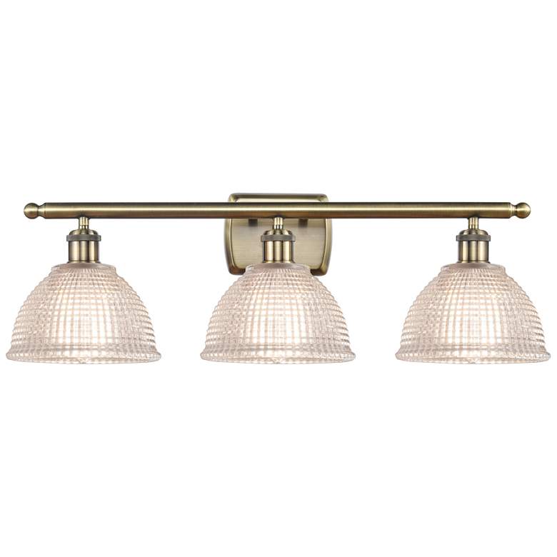 Image 1 Arietta 26" Wide 3 Light Antique Brass Bath Vanity Light w/ Clear Shad