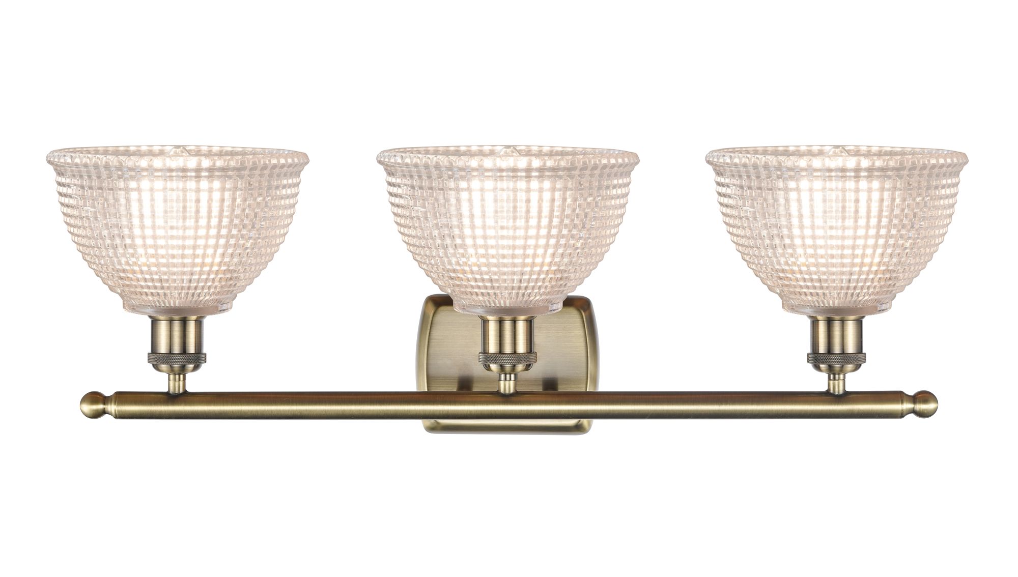 Image 5 Arietta 26" Wide 3 Light Antique Brass Bath Vanity Light w/ Clear Shad more views