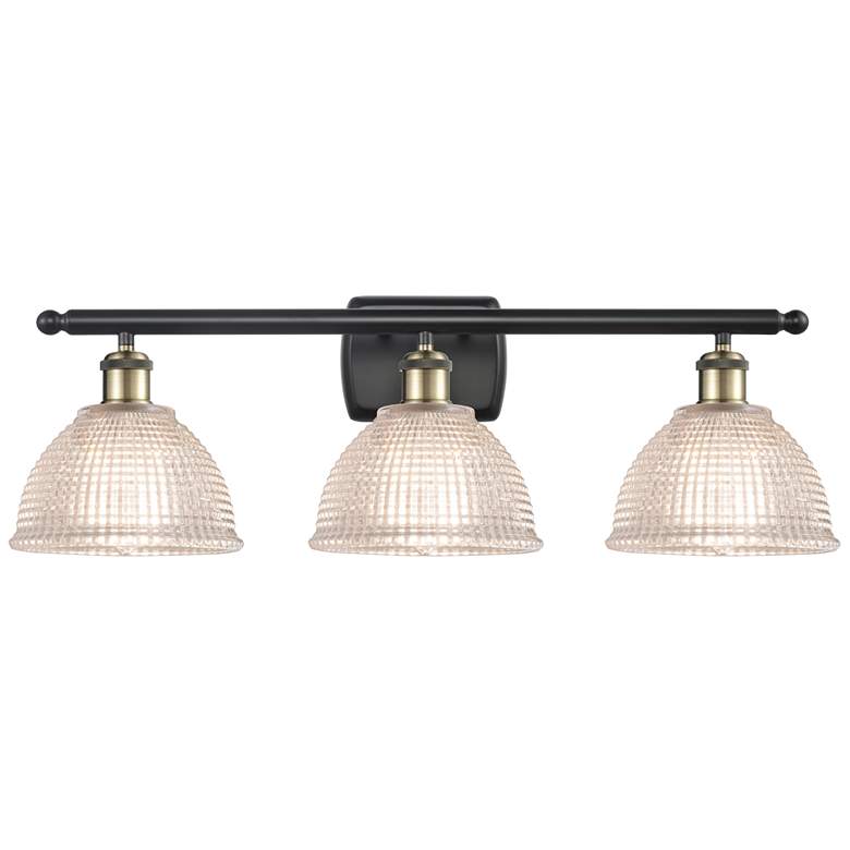 Image 1 Arietta 26" Wide 3 Light Black Brass Bath Vanity Light w/ Clear Shade