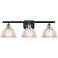 Arietta 26" Wide 3 Light Black Brass Bath Vanity Light w/ Clear Shade