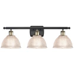 Arietta 26" Wide 3 Light Black Brass Bath Vanity Light w/ Clear Shade