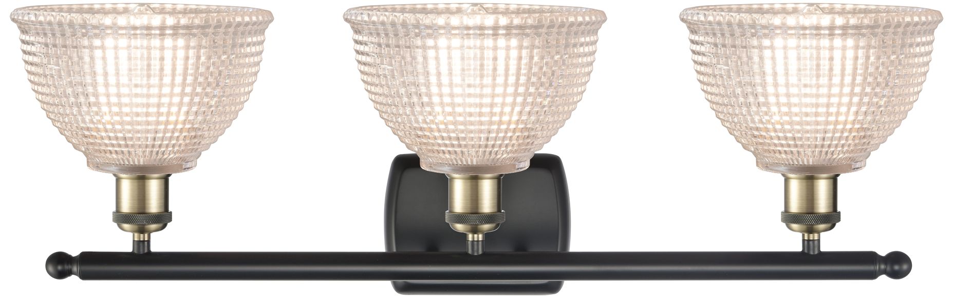 Image 2 Arietta 26" Wide 3 Light Black Brass Bath Vanity Light w/ Clear Shade more views