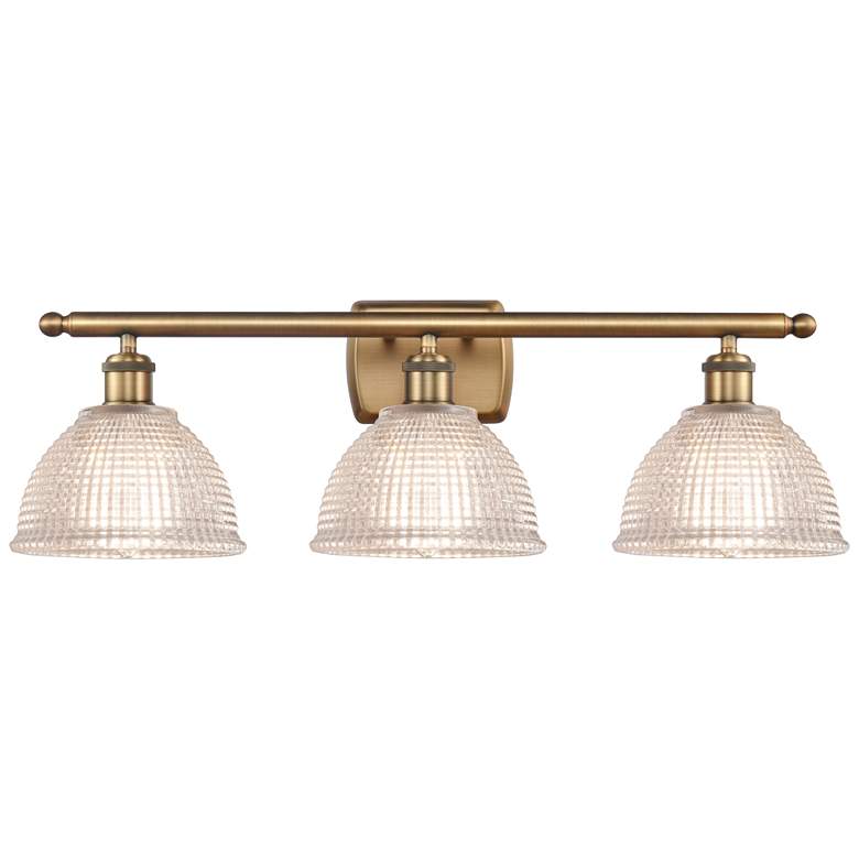 Image 1 Arietta 26" Wide 3 Light Brushed Brass Bath Vanity Light w/ Clear Shad