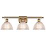 Arietta 26" Wide 3 Light Brushed Brass Bath Vanity Light w/ Clear Shad