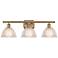 Arietta 26" Wide 3 Light Brushed Brass Bath Vanity Light w/ Clear Shad