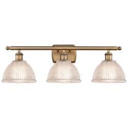 Arietta 26" Wide 3 Light Brushed Brass Bath Vanity Light w/ Clear Shad