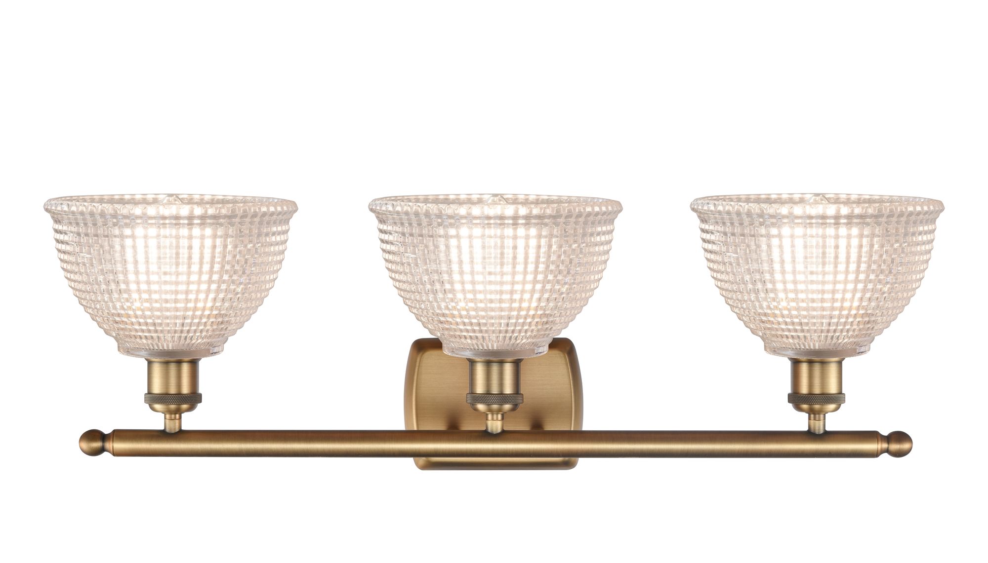 Image 2 Arietta 26" Wide 3 Light Brushed Brass Bath Vanity Light w/ Clear Shad more views