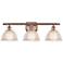 Arietta 26" Wide 3 Light Copper Bath Vanity Light w/ Clear Shade