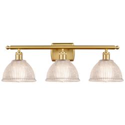Arietta 26" Wide 3 Light Satin Gold Bath Vanity Light w/ Clear Shade