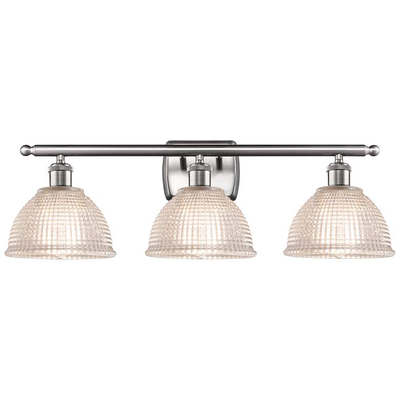 Image 1 Arietta 26"W 3 Light Brushed Satin Nickel Bath Vanity Light w/ Clear S