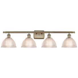 Arietta 36" 4-Light Antique Brass Bath Light w/ Clear Shade Arietta 36" 4-Light Antique Brass Bath Light w/ Clear Shade