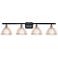 Arietta 36" 4-Light Black Antique Brass Bath Light w/ Clear Shade
