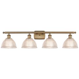 Arietta 36" 4-Light Brushed Brass Bath Light w/ Clear Shade Arietta 36" 4-Light Brushed Brass Bath Light w/ Clear Shade