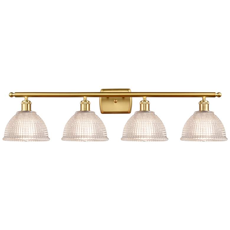 Image 1 Arietta 36 inch 4-Light Satin Gold Bath Light w/ Clear Shade