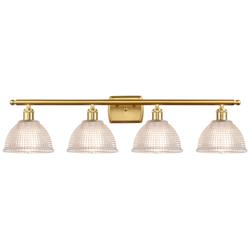 Arietta 36" 4-Light Satin Gold Bath Light w/ Clear Shade