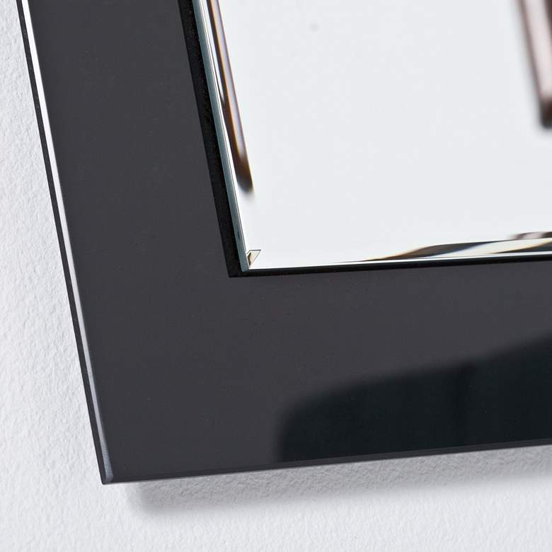 Image 3 Aris Black Glass 23 1/2 inch x 31 1/2 inch Bathroom Wall Mirror more views