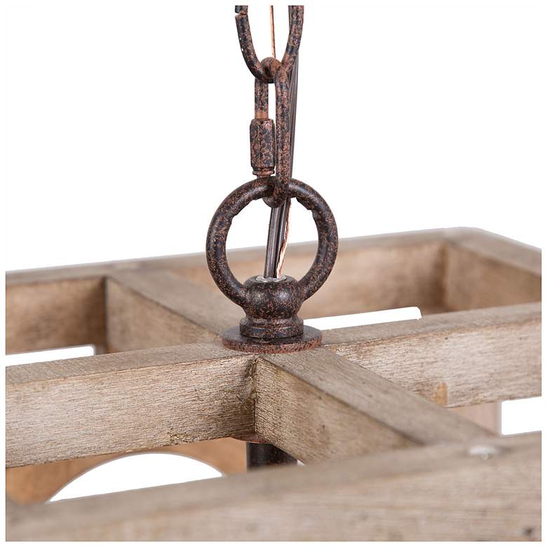 Image 2 Arisaema 11"W Distressed Wood and Aged Iron 4-Light Pendant more views