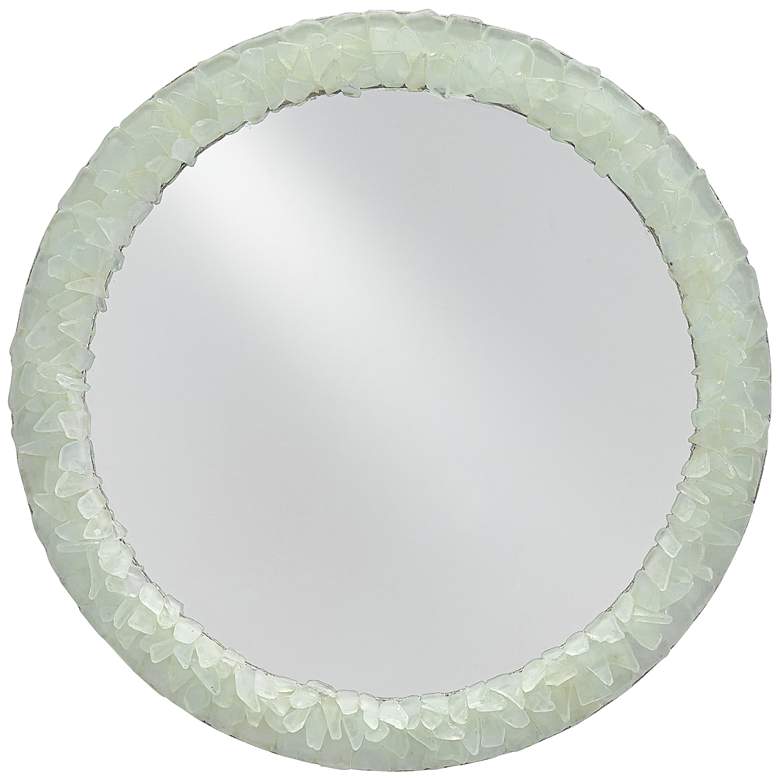 Image 1 Arista Harlow Silver Leaf and Seaglass 22" Round Wall Mirror