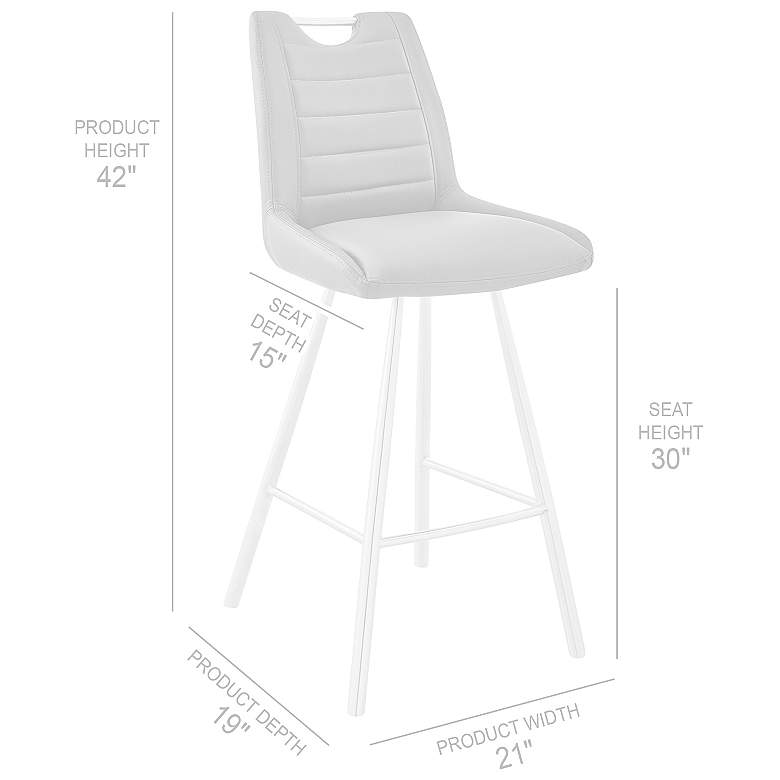 Image 7 Arizona 30" Charcoal Faux Leather Tufted Bar Stool more views