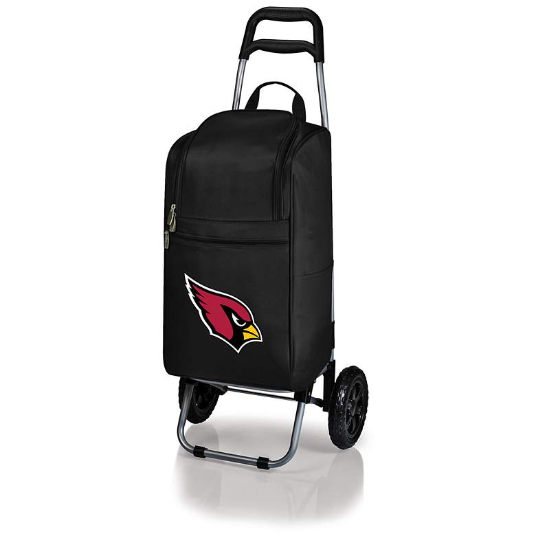 Image 1 Arizona Cardinals Cart Cooler Black Wheeled Tote