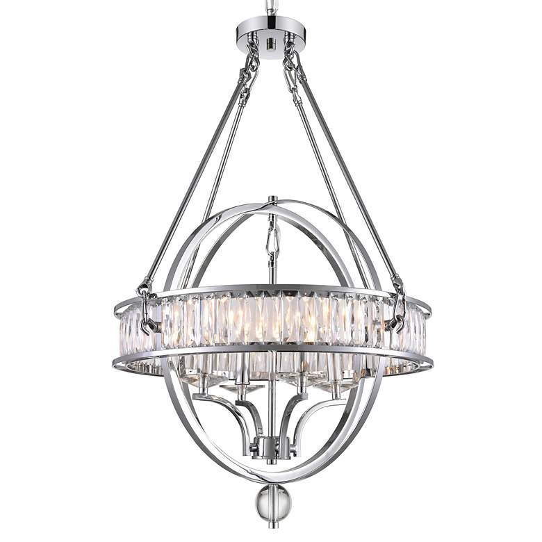 Image 2 Arkansas 20" Wide Chrome 4-Light Chandelier more views