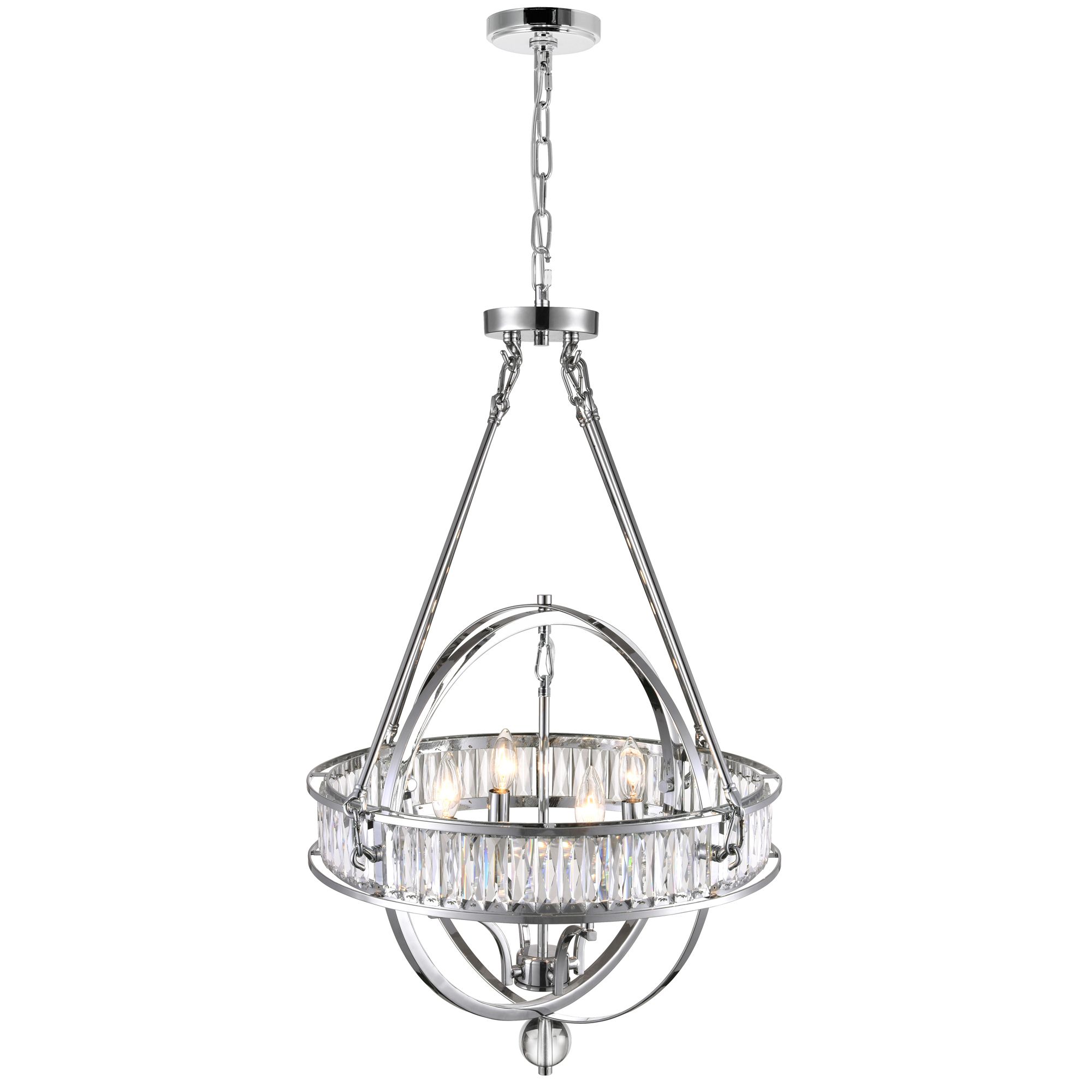 Thumbnail3 of Arkansas 20" Wide Chrome 4-Light Chandelier more views